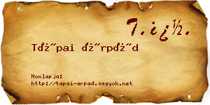 Tápai Árpád névjegykártya